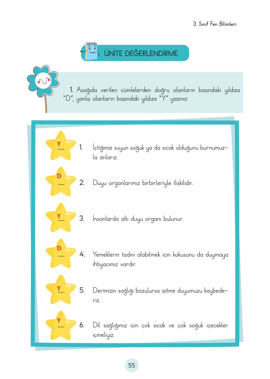 3. Sınıf Fen Bilimleri Ders Kitabı Cem Yayınları Sayfa 55 Cevapları