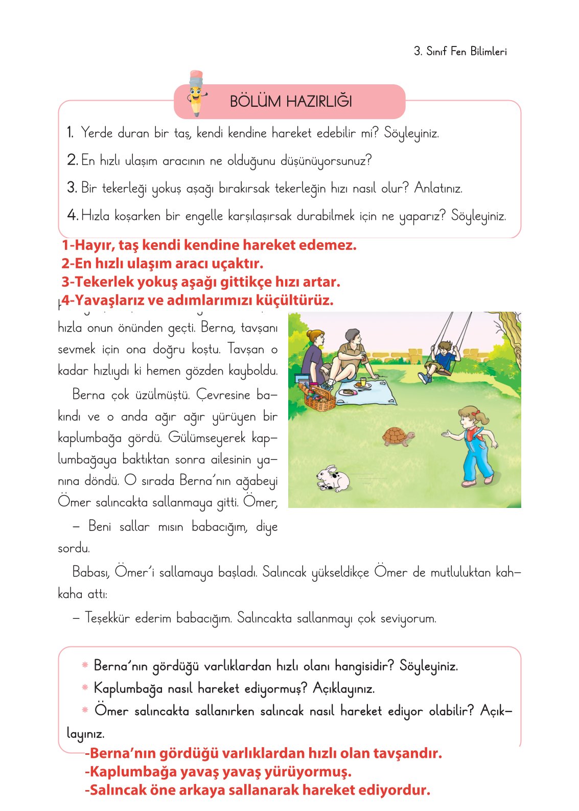 3. Sınıf Fen Bilimleri Ders Kitabı Cem Yayınları Sayfa 69 Cevapları