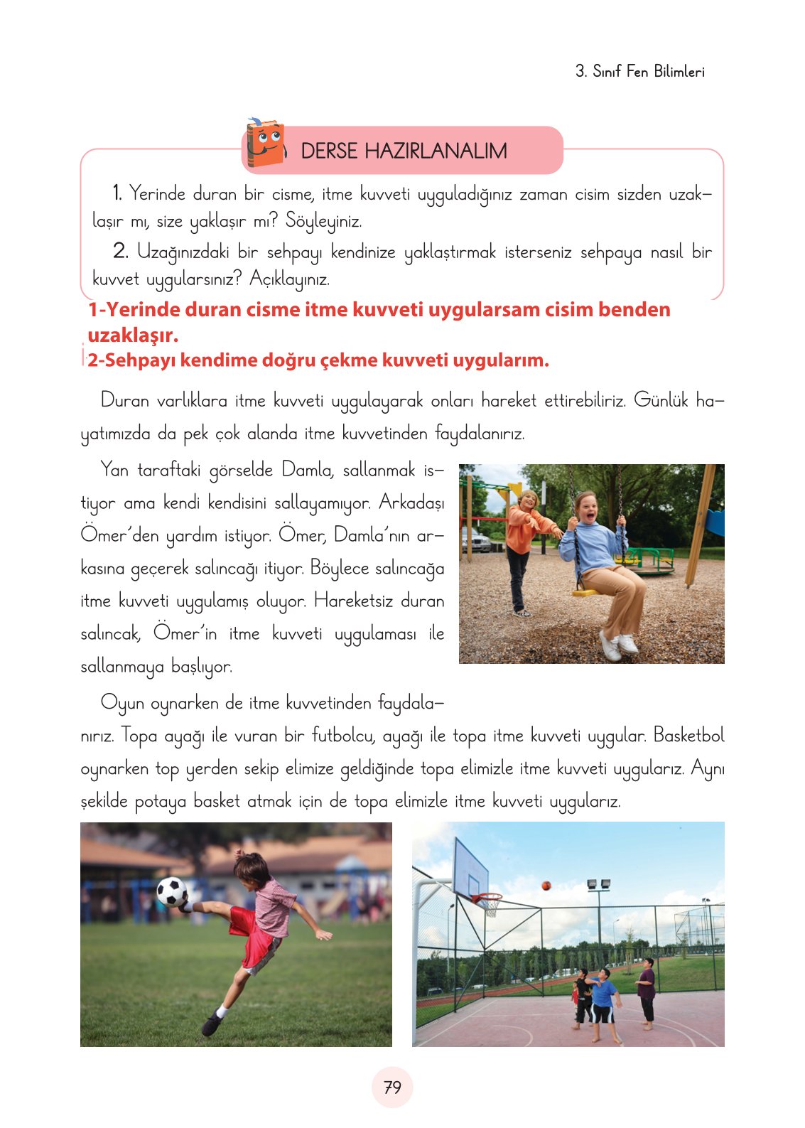 3. Sınıf Fen Bilimleri Ders Kitabı Cem Yayınları Sayfa 79 Cevapları