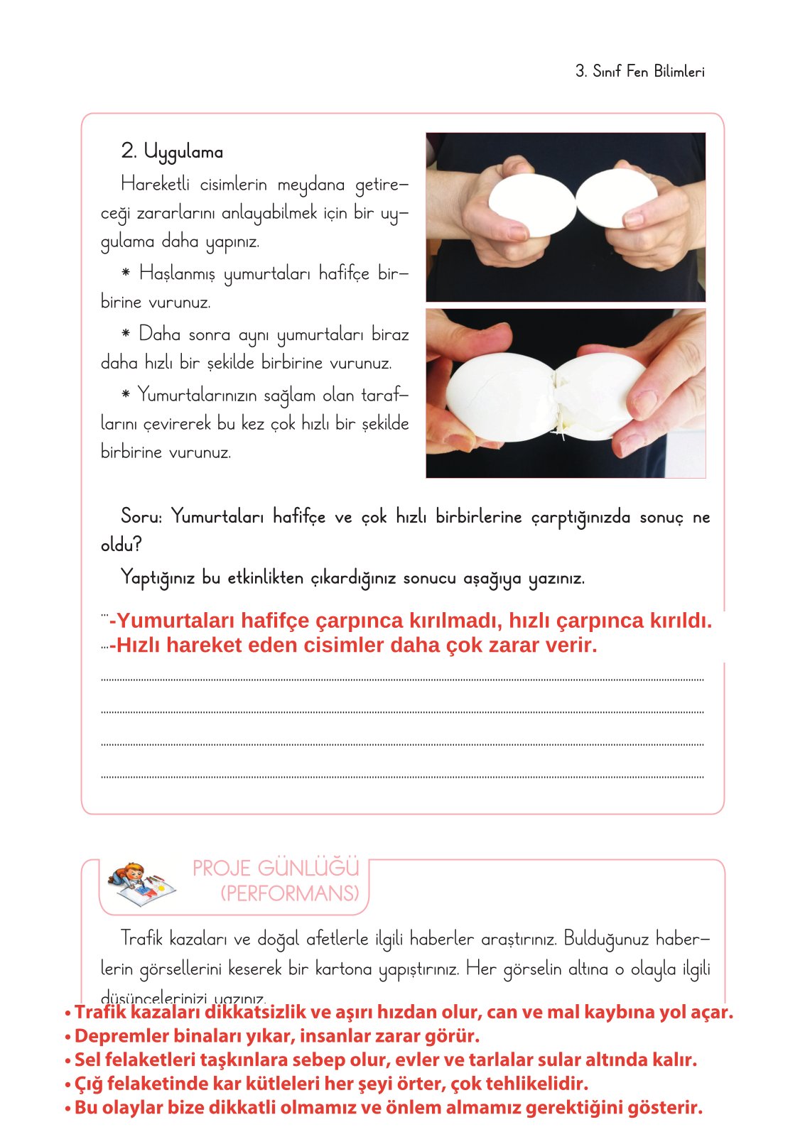 3. Sınıf Fen Bilimleri Ders Kitabı Cem Yayınları Sayfa 87 Cevapları