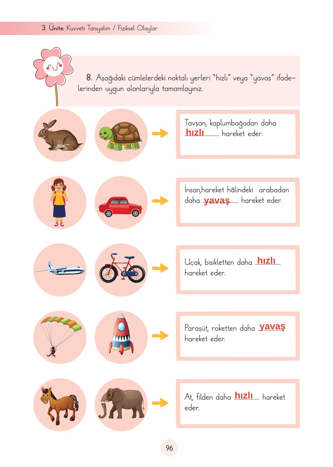 3. Sınıf Fen Bilimleri Ders Kitabı Cem Yayınları Sayfa 96 Cevapları