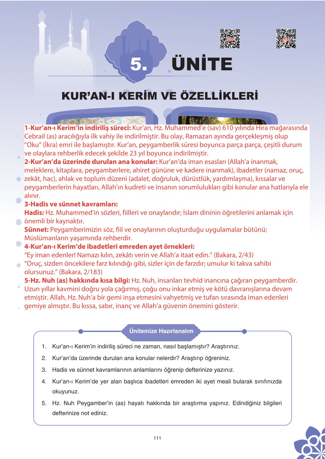 8. Sınıf Din Kültürü Ve Ahlak Bilgisi Ders Kitabı Sdr İpekyolu Yayınları Sayfa 111 Cevapları