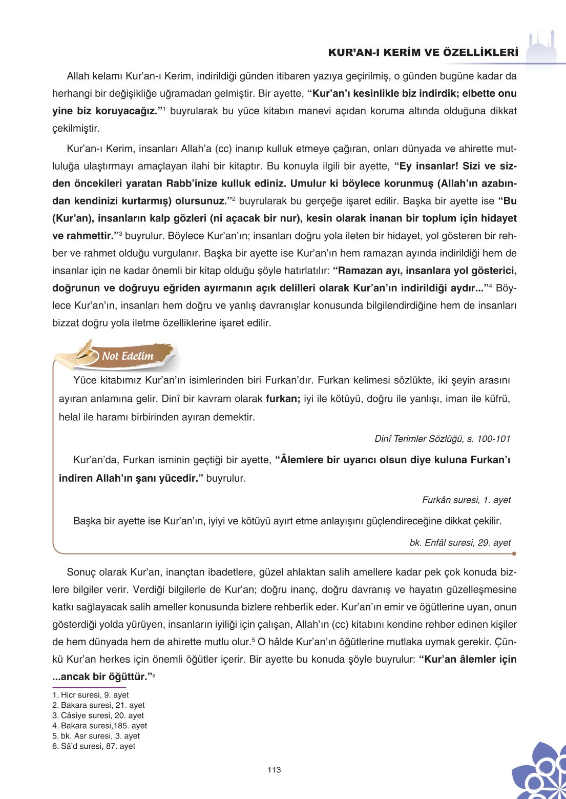 8. Sınıf Din Kültürü Ve Ahlak Bilgisi Ders Kitabı Sdr İpekyolu Yayınları Sayfa 113 Cevapları