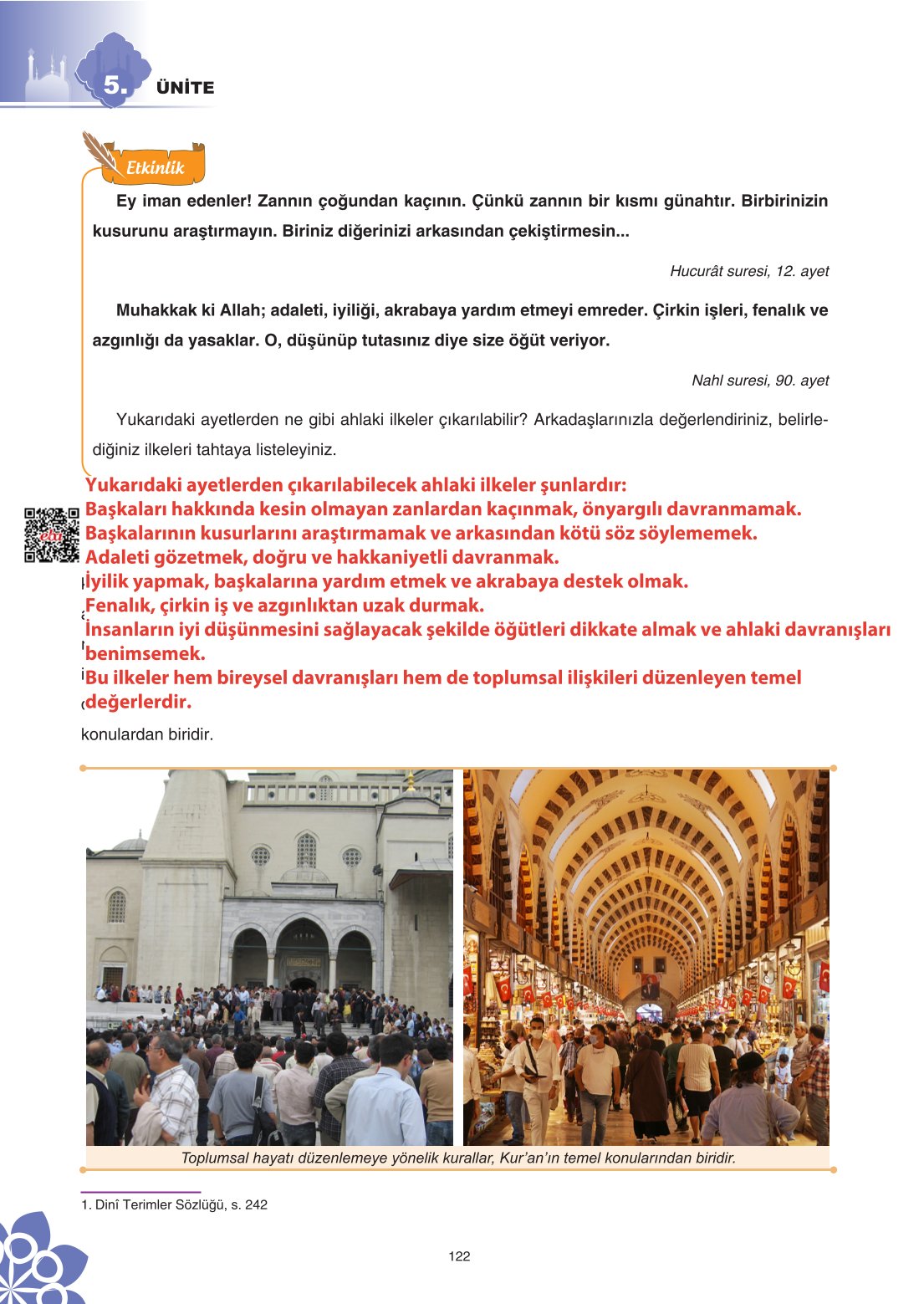 8. Sınıf Din Kültürü Ve Ahlak Bilgisi Ders Kitabı Sdr İpekyolu Yayınları Sayfa 122 Cevapları