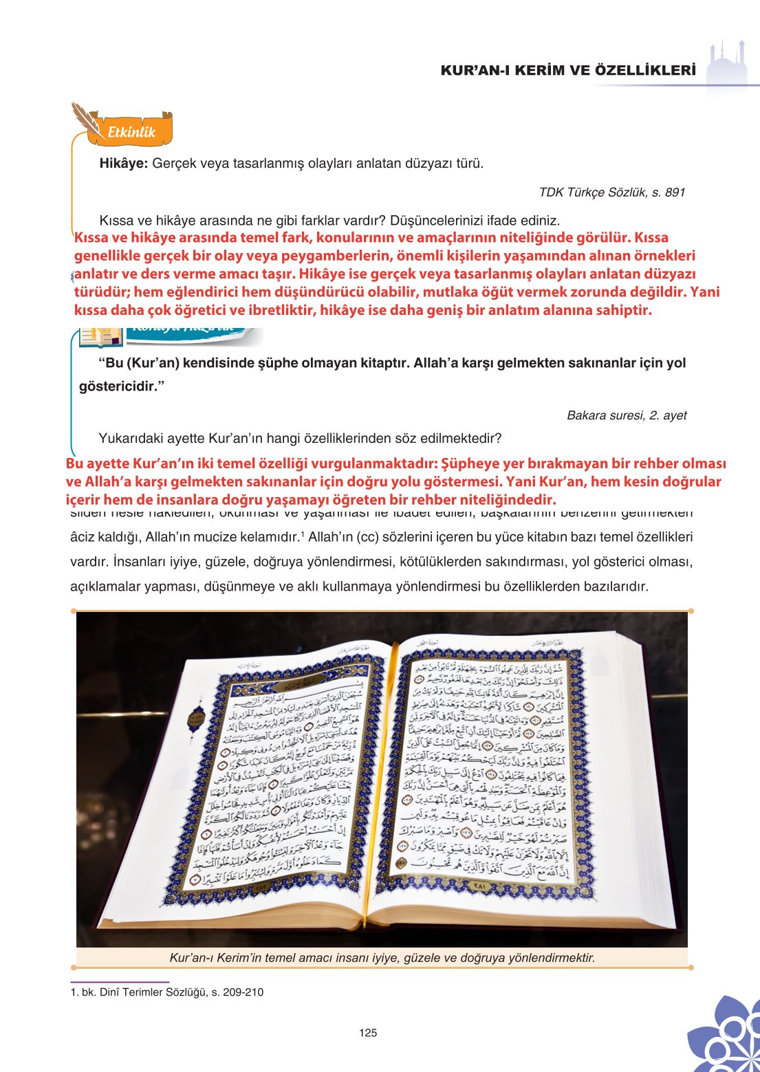 8. Sınıf Din Kültürü Ve Ahlak Bilgisi Ders Kitabı Sdr İpekyolu Yayınları Sayfa 125 Cevapları