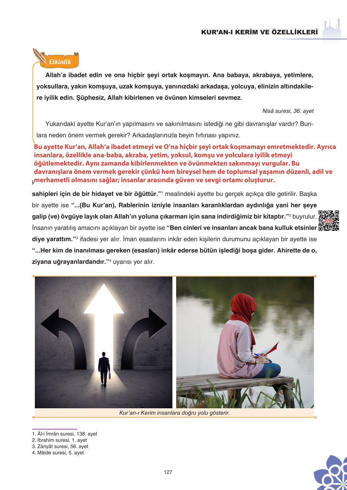 8. Sınıf Din Kültürü Ve Ahlak Bilgisi Ders Kitabı Sdr İpekyolu Yayınları Sayfa 127 Cevapları