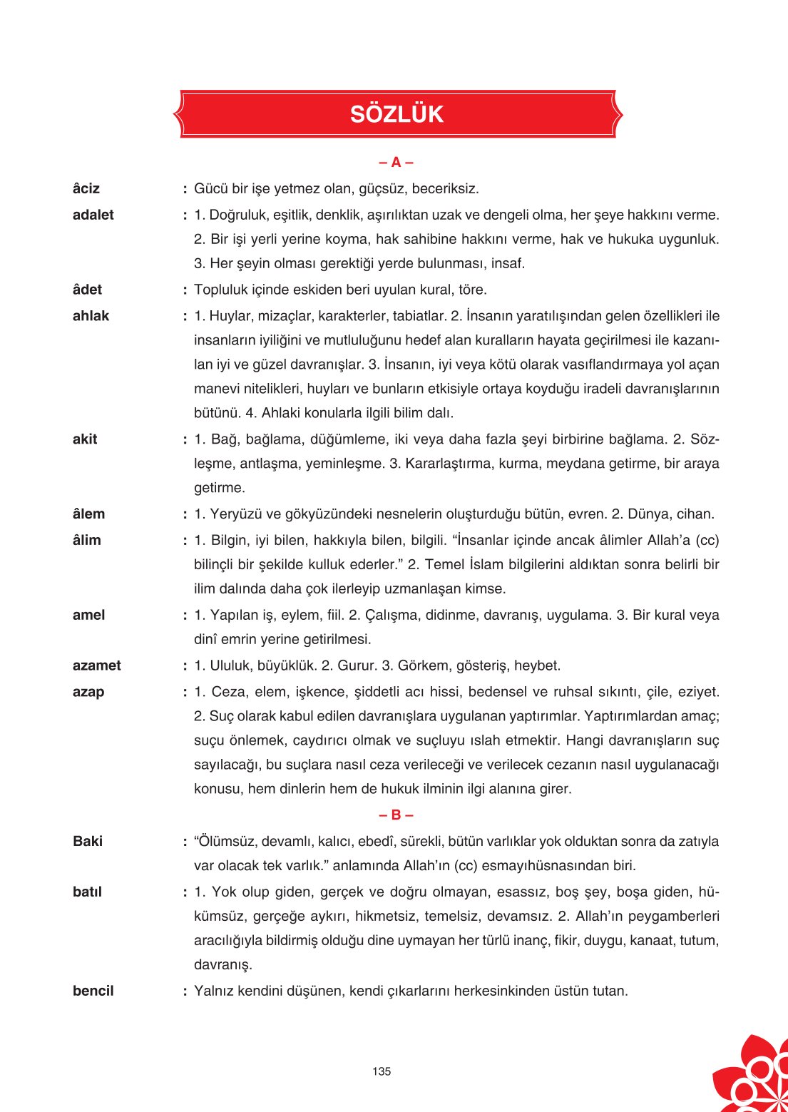 8. Sınıf Din Kültürü Ve Ahlak Bilgisi Ders Kitabı Sdr İpekyolu Yayınları Sayfa 135 Cevapları