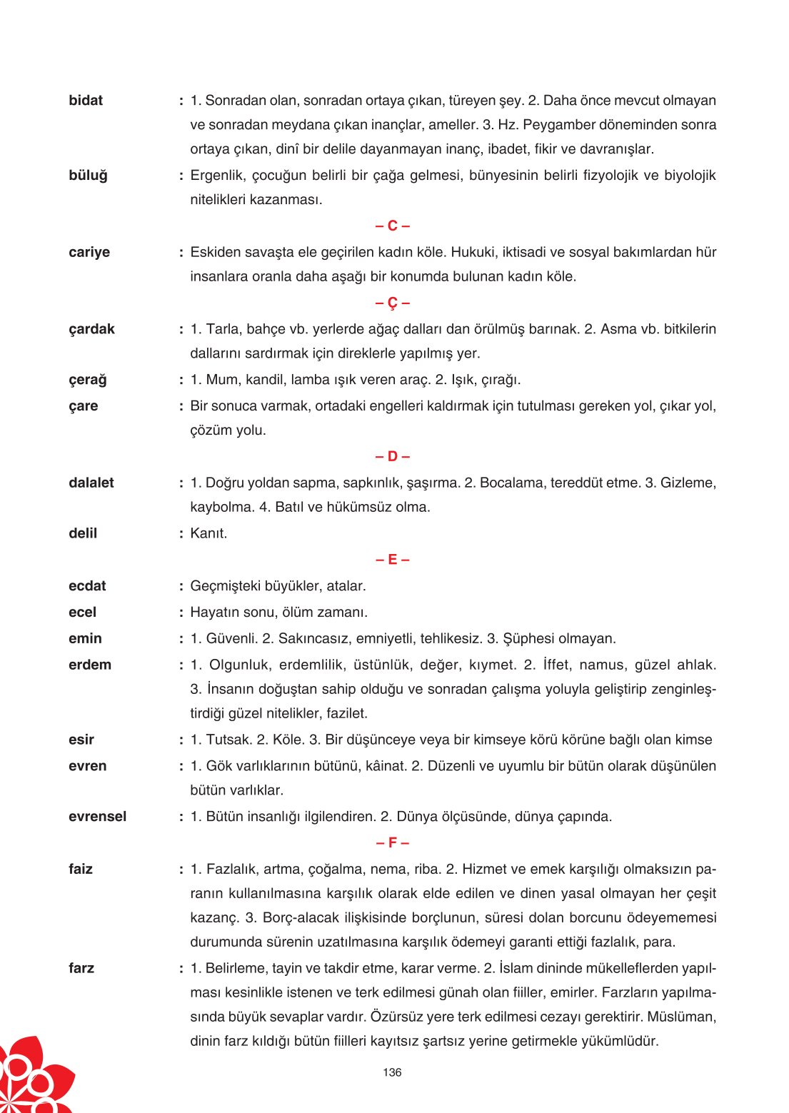 8. Sınıf Din Kültürü Ve Ahlak Bilgisi Ders Kitabı Sdr İpekyolu Yayınları Sayfa 136 Cevapları