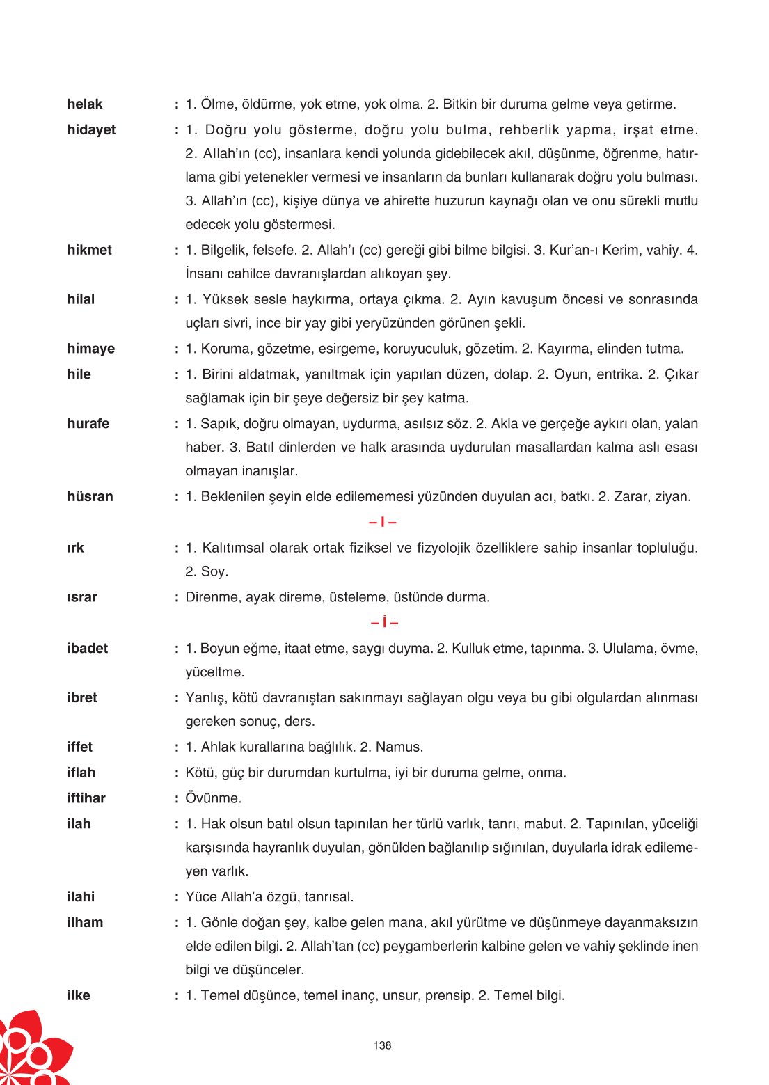 8. Sınıf Din Kültürü Ve Ahlak Bilgisi Ders Kitabı Sdr İpekyolu Yayınları Sayfa 138 Cevapları