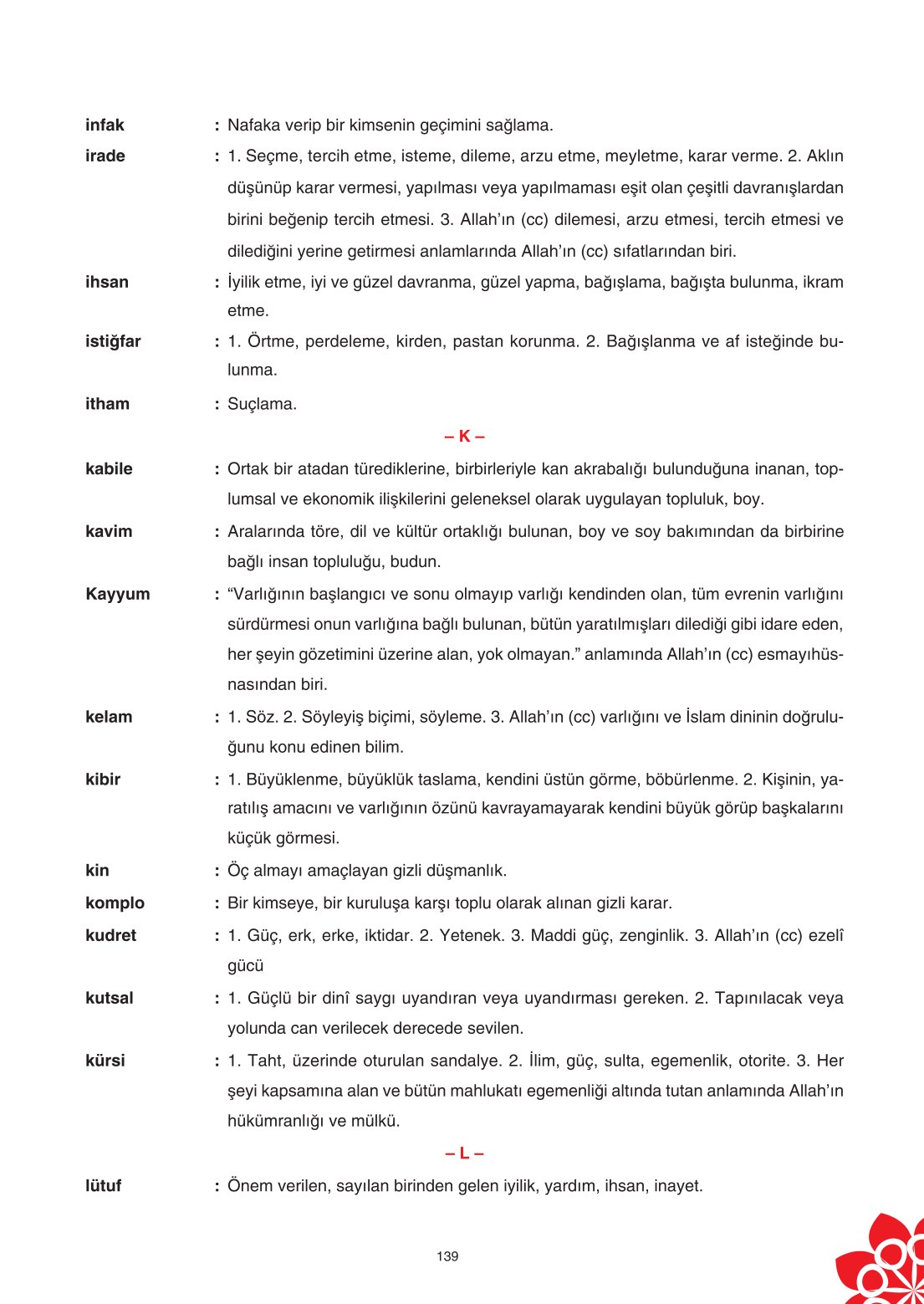 8. Sınıf Din Kültürü Ve Ahlak Bilgisi Ders Kitabı Sdr İpekyolu Yayınları Sayfa 139 Cevapları