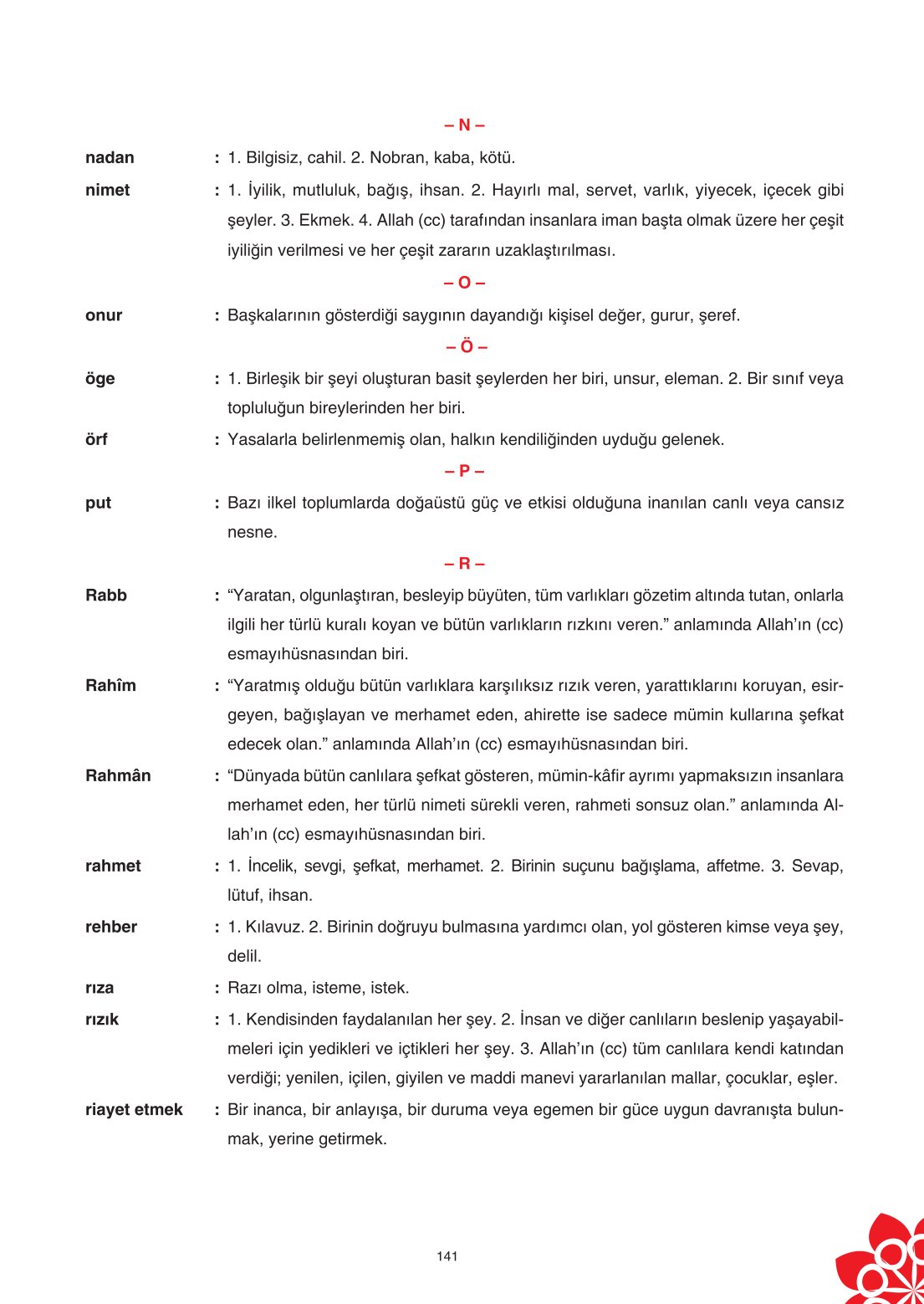 8. Sınıf Din Kültürü Ve Ahlak Bilgisi Ders Kitabı Sdr İpekyolu Yayınları Sayfa 141 Cevapları