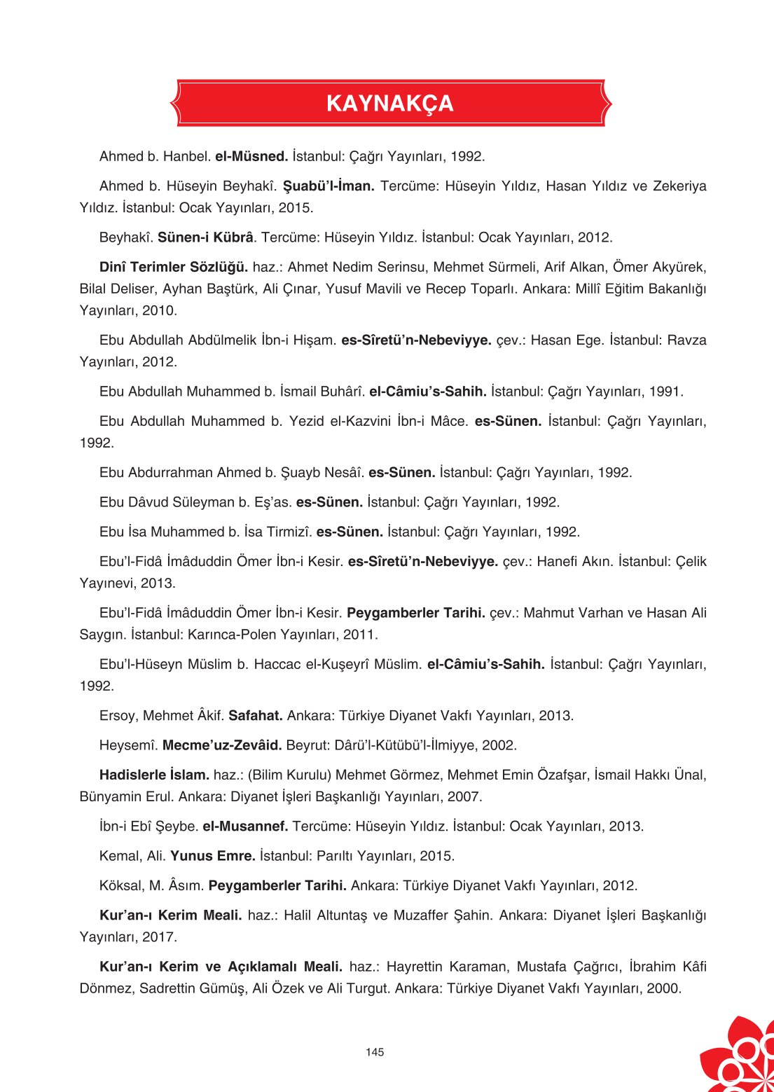 8. Sınıf Din Kültürü Ve Ahlak Bilgisi Ders Kitabı Sdr İpekyolu Yayınları Sayfa 145 Cevapları