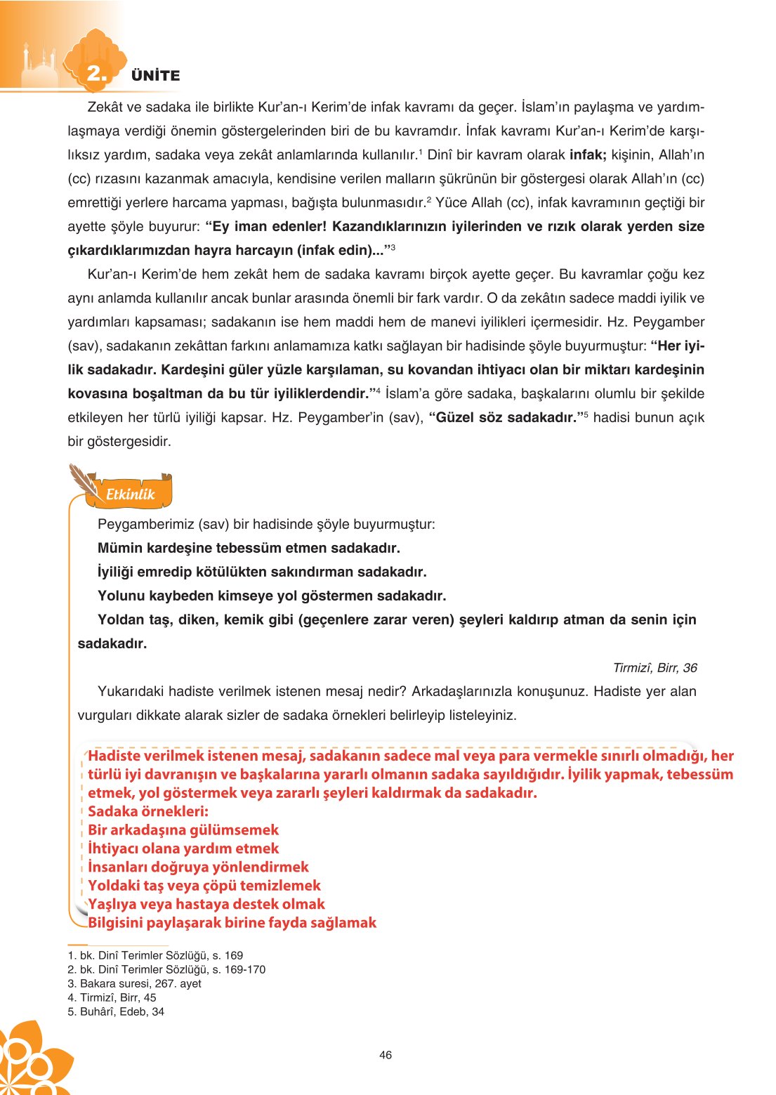 8. Sınıf Din Kültürü Ve Ahlak Bilgisi Ders Kitabı Sdr İpekyolu Yayınları Sayfa 46 Cevapları