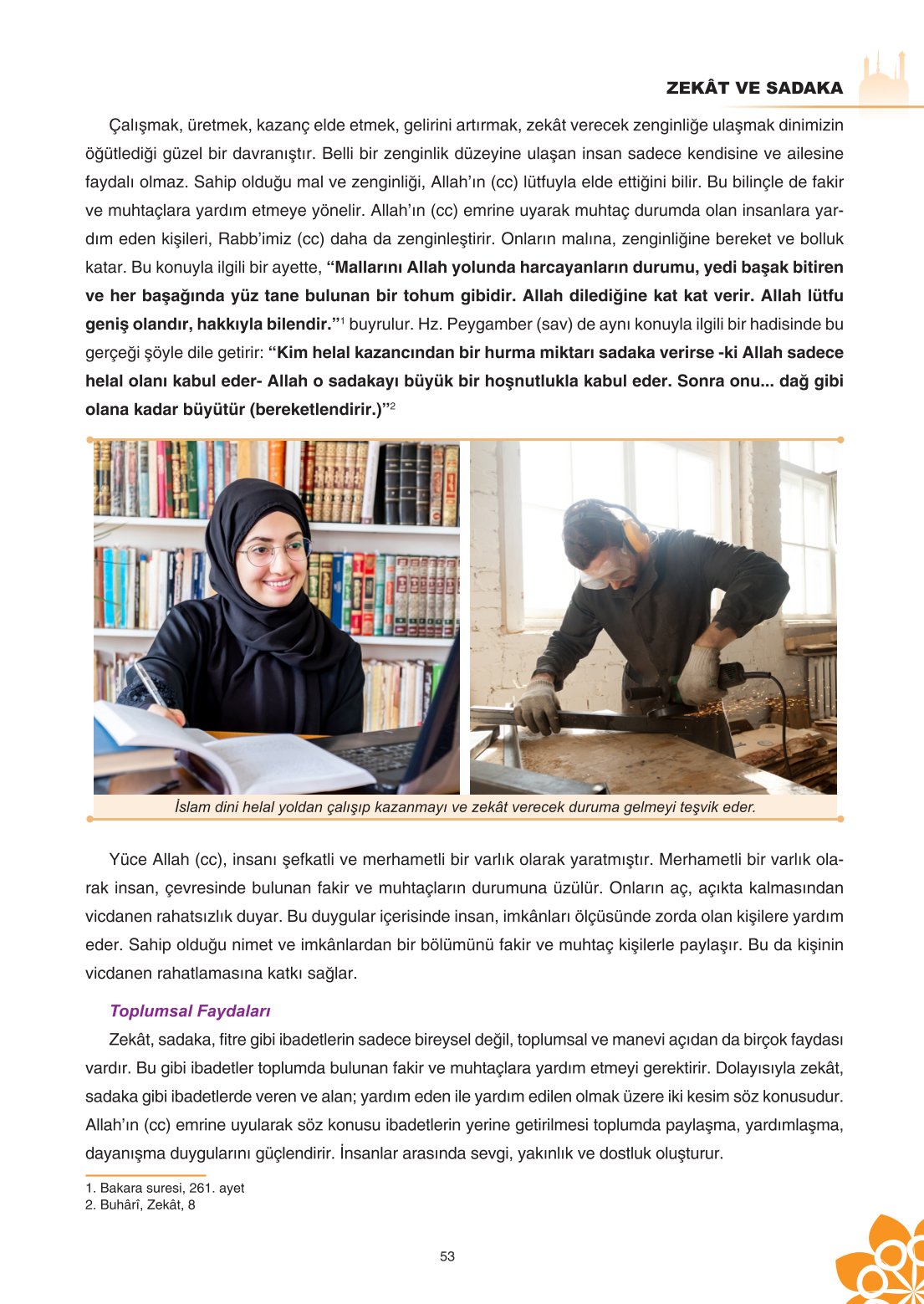 8. Sınıf Din Kültürü Ve Ahlak Bilgisi Ders Kitabı Sdr İpekyolu Yayınları Sayfa 53 Cevapları