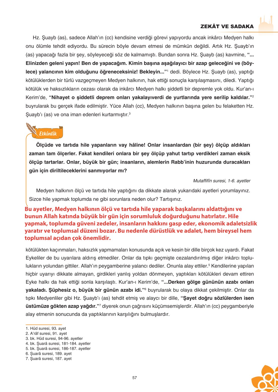 8. Sınıf Din Kültürü Ve Ahlak Bilgisi Ders Kitabı Sdr İpekyolu Yayınları Sayfa 57 Cevapları
