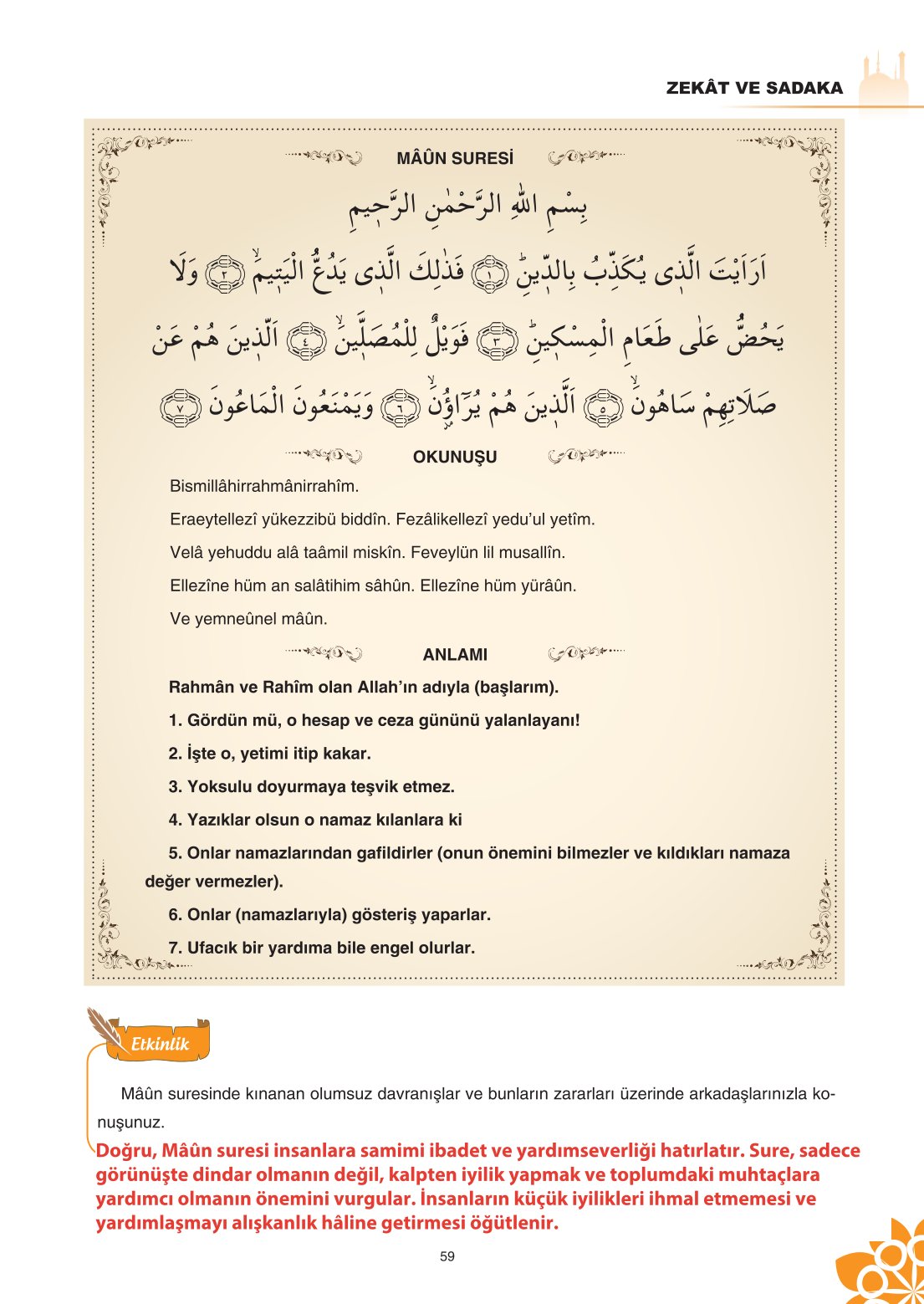 8. Sınıf Din Kültürü Ve Ahlak Bilgisi Ders Kitabı Sdr İpekyolu Yayınları Sayfa 59 Cevapları