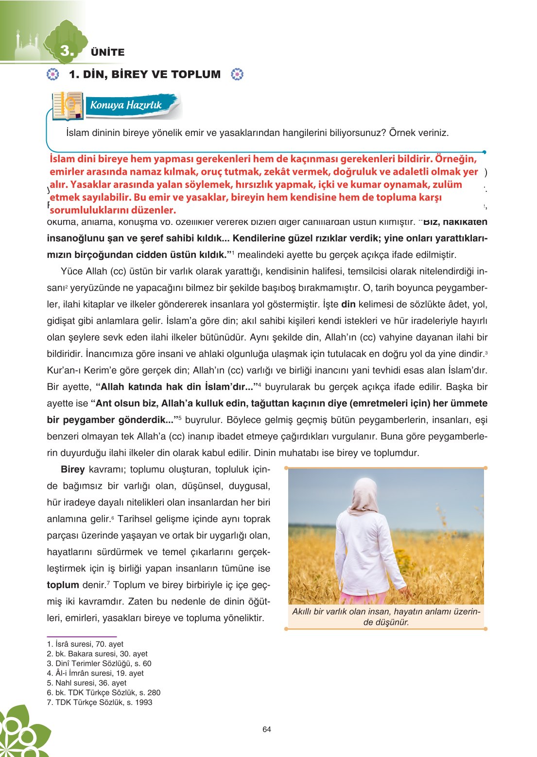 8. Sınıf Din Kültürü Ve Ahlak Bilgisi Ders Kitabı Sdr İpekyolu Yayınları Sayfa 64 Cevapları