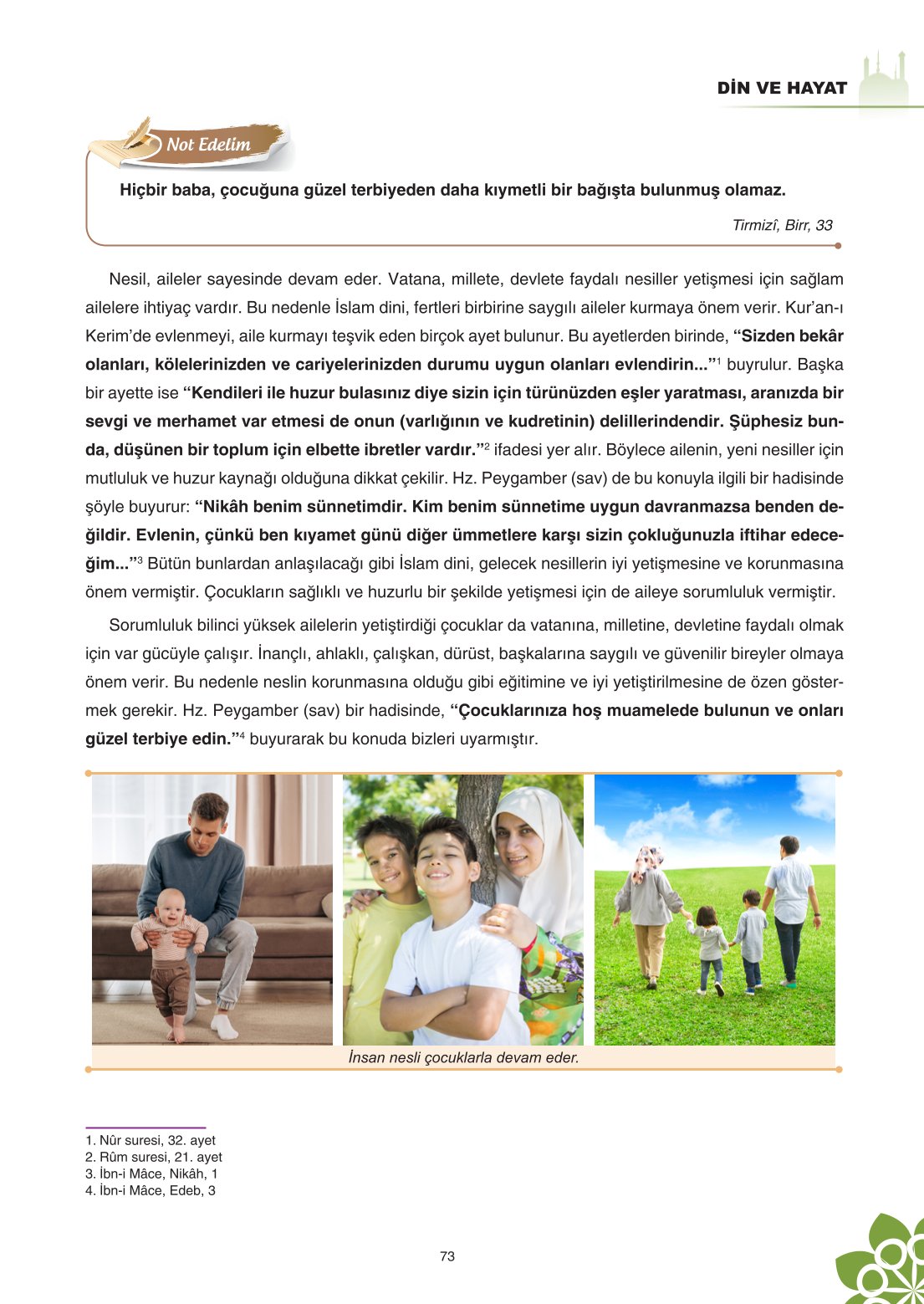 8. Sınıf Din Kültürü Ve Ahlak Bilgisi Ders Kitabı Sdr İpekyolu Yayınları Sayfa 73 Cevapları