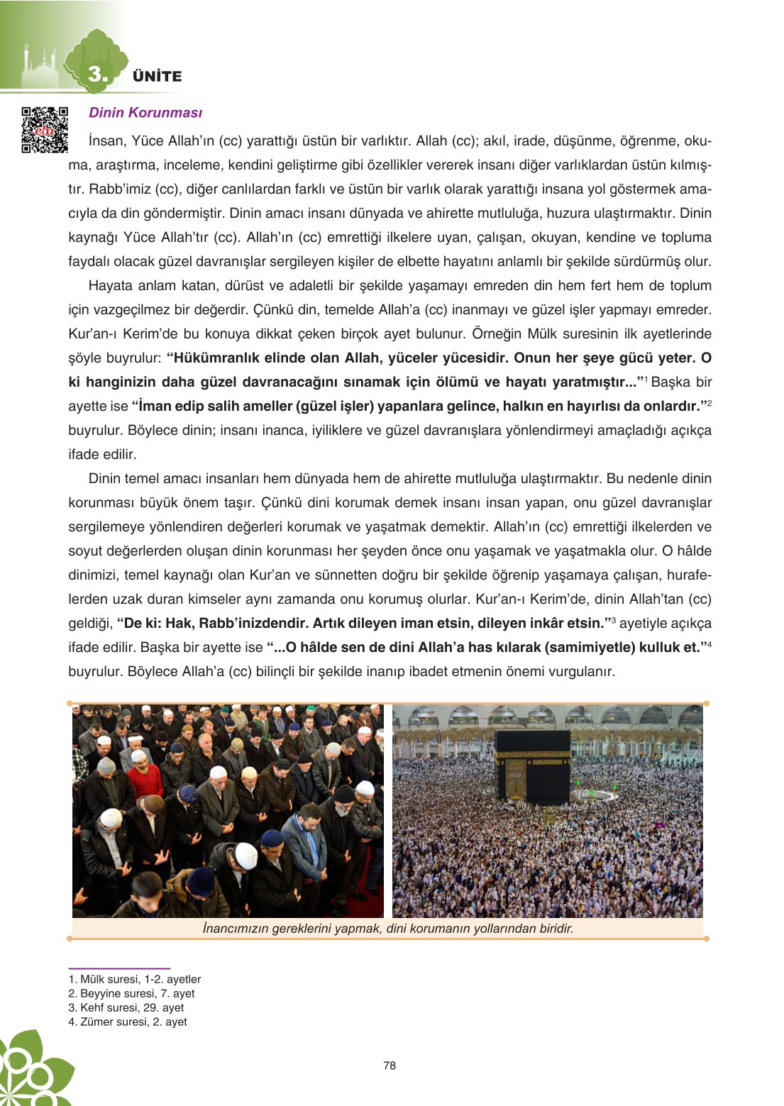 8. Sınıf Din Kültürü Ve Ahlak Bilgisi Ders Kitabı Sdr İpekyolu Yayınları Sayfa 78 Cevapları