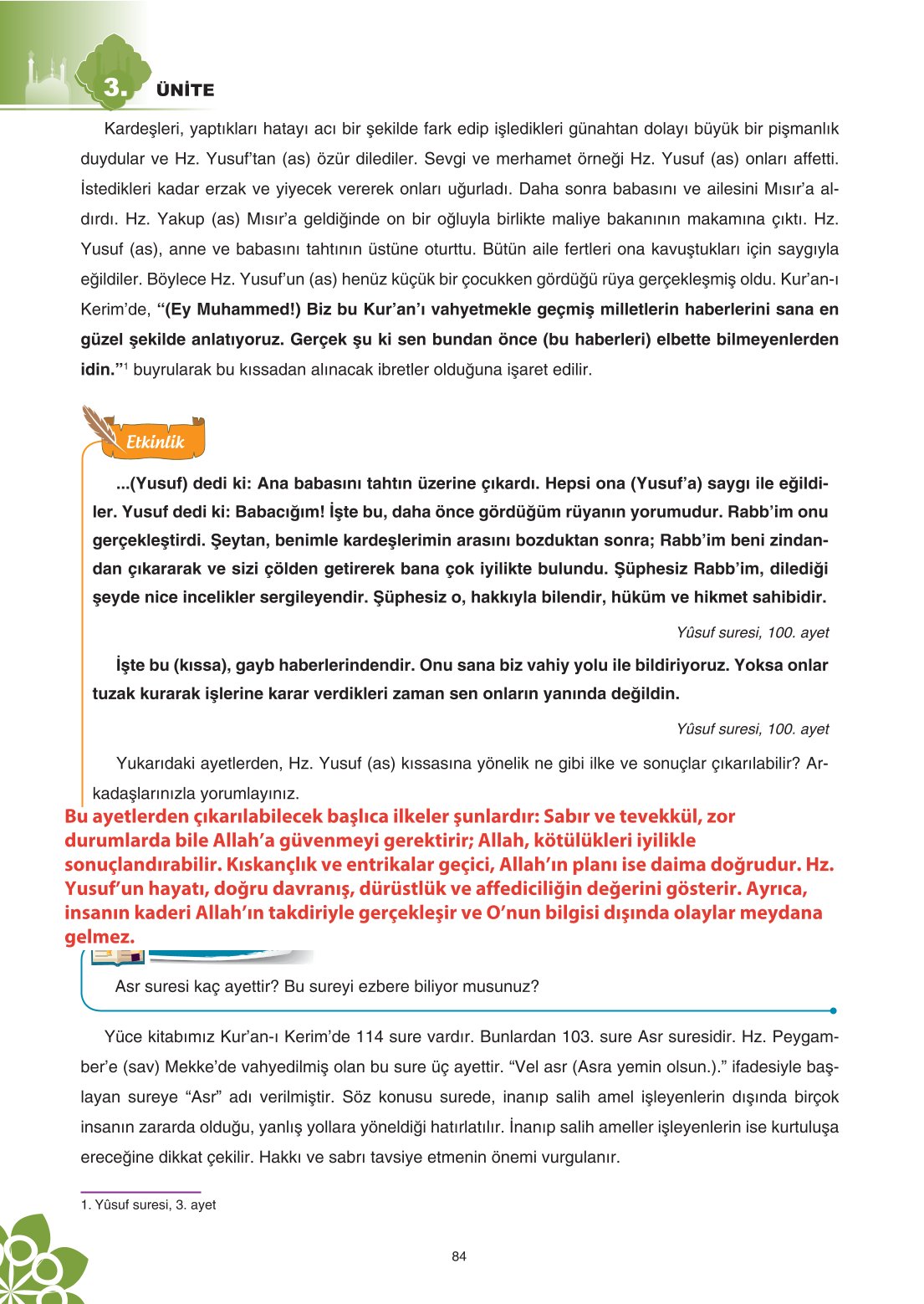 8. Sınıf Din Kültürü Ve Ahlak Bilgisi Ders Kitabı Sdr İpekyolu Yayınları Sayfa 84 Cevapları