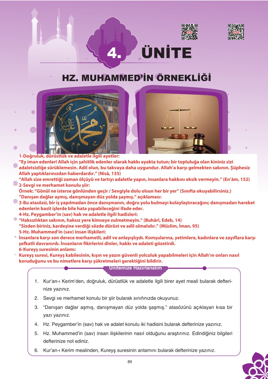 8. Sınıf Din Kültürü Ve Ahlak Bilgisi Ders Kitabı Sdr İpekyolu Yayınları Sayfa 89 Cevapları