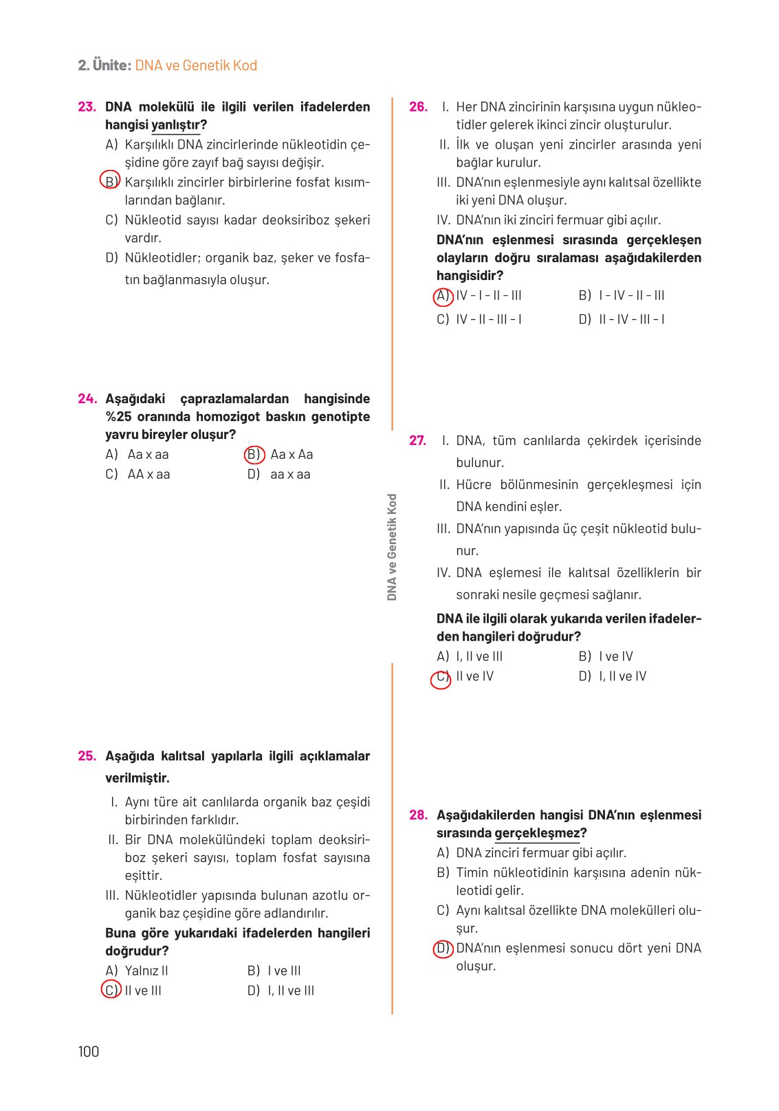 8. Sınıf Fen Bilimleri Ders Kitabı Hecce Yayınları Sayfa 100 Cevapları