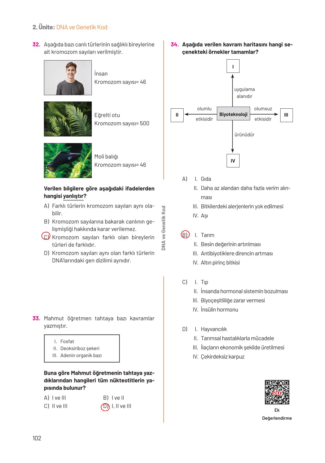 8. Sınıf Fen Bilimleri Ders Kitabı Hecce Yayınları Sayfa 102 Cevapları