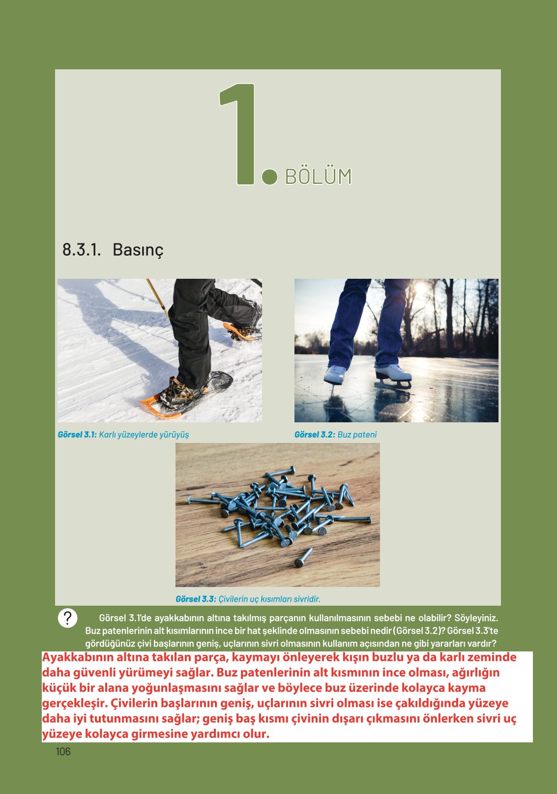 8. Sınıf Fen Bilimleri Ders Kitabı Hecce Yayınları Sayfa 106 Cevapları