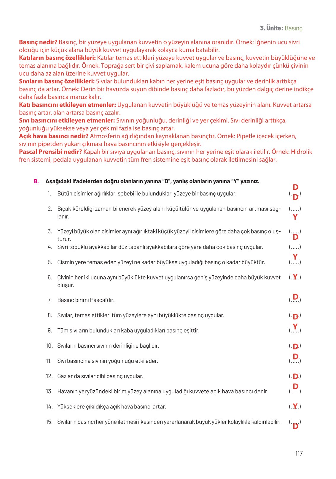 8. Sınıf Fen Bilimleri Ders Kitabı Hecce Yayınları Sayfa 117 Cevapları