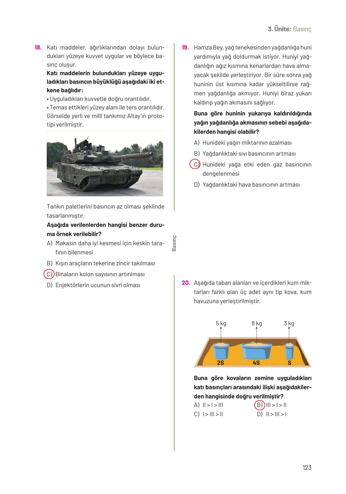 8. Sınıf Fen Bilimleri Ders Kitabı Hecce Yayınları Sayfa 123 Cevapları