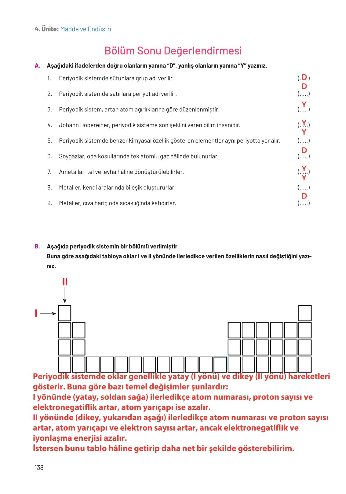 8. Sınıf Fen Bilimleri Ders Kitabı Hecce Yayınları Sayfa 138 Cevapları