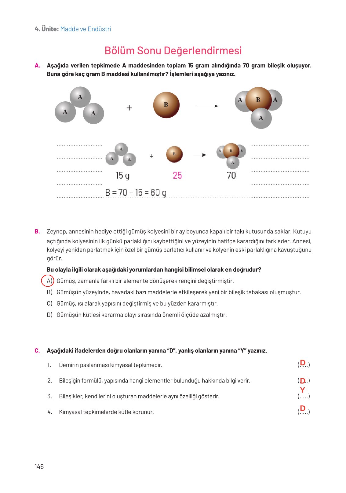8. Sınıf Fen Bilimleri Ders Kitabı Hecce Yayınları Sayfa 146 Cevapları