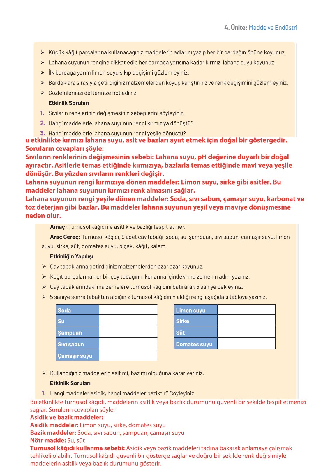 8. Sınıf Fen Bilimleri Ders Kitabı Hecce Yayınları Sayfa 151 Cevapları