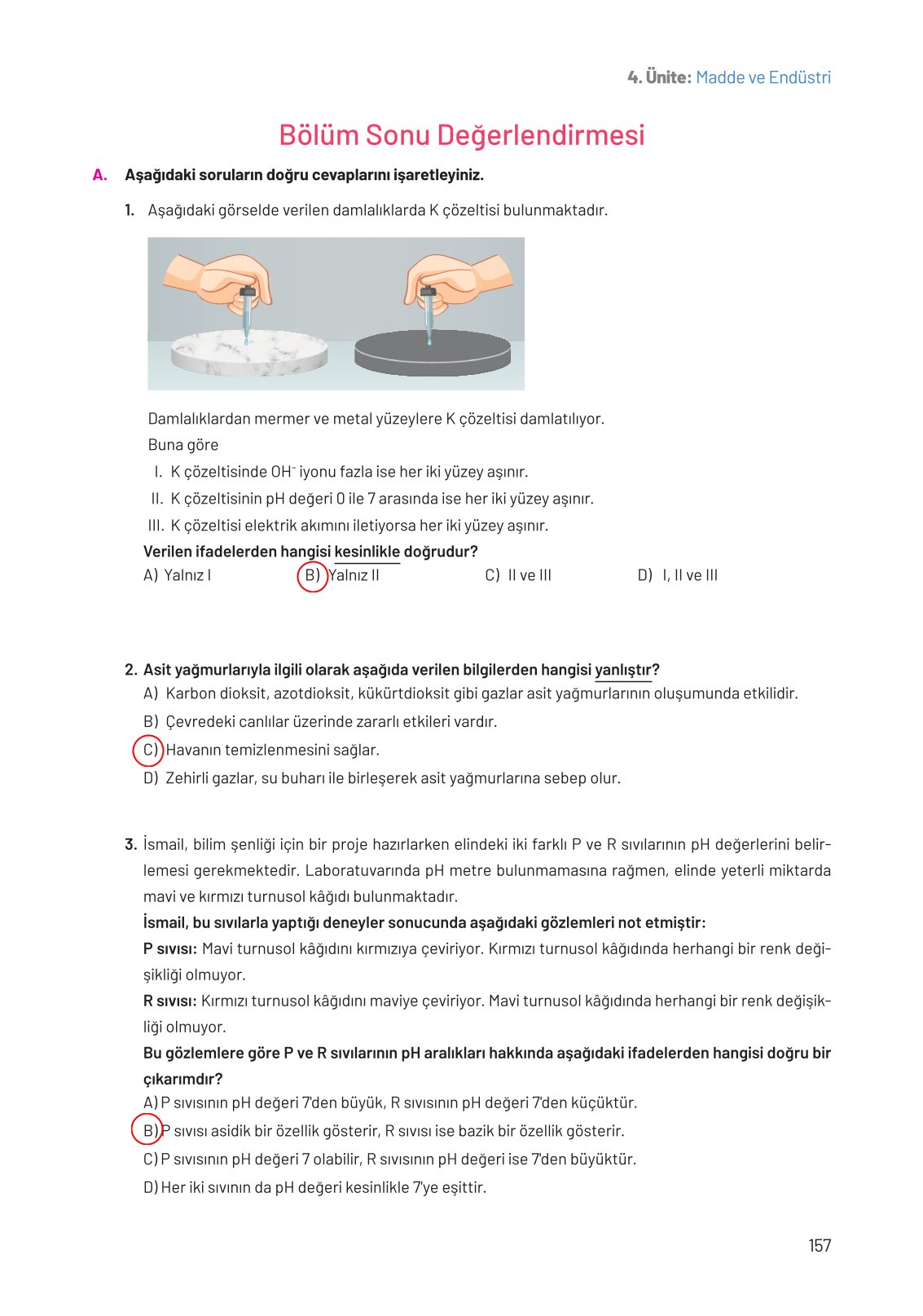 8. Sınıf Fen Bilimleri Ders Kitabı Hecce Yayınları Sayfa 157 Cevapları