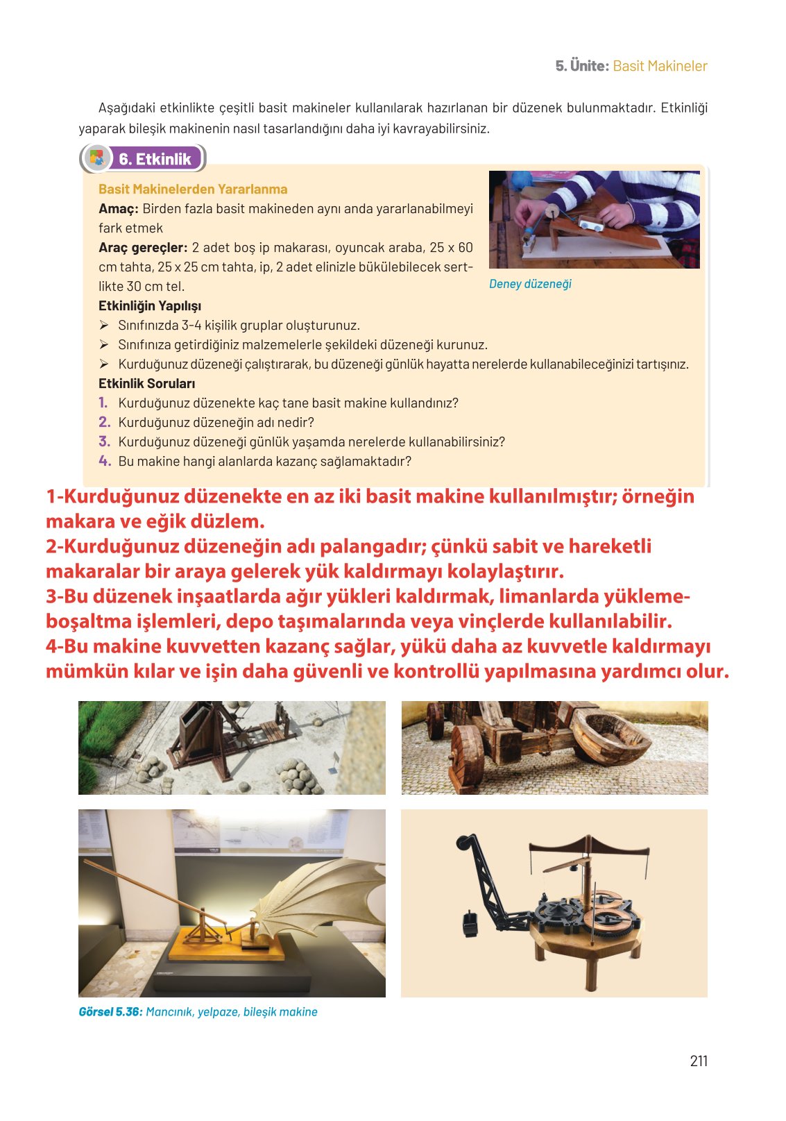 8. Sınıf Fen Bilimleri Ders Kitabı Hecce Yayınları Sayfa 211 Cevapları