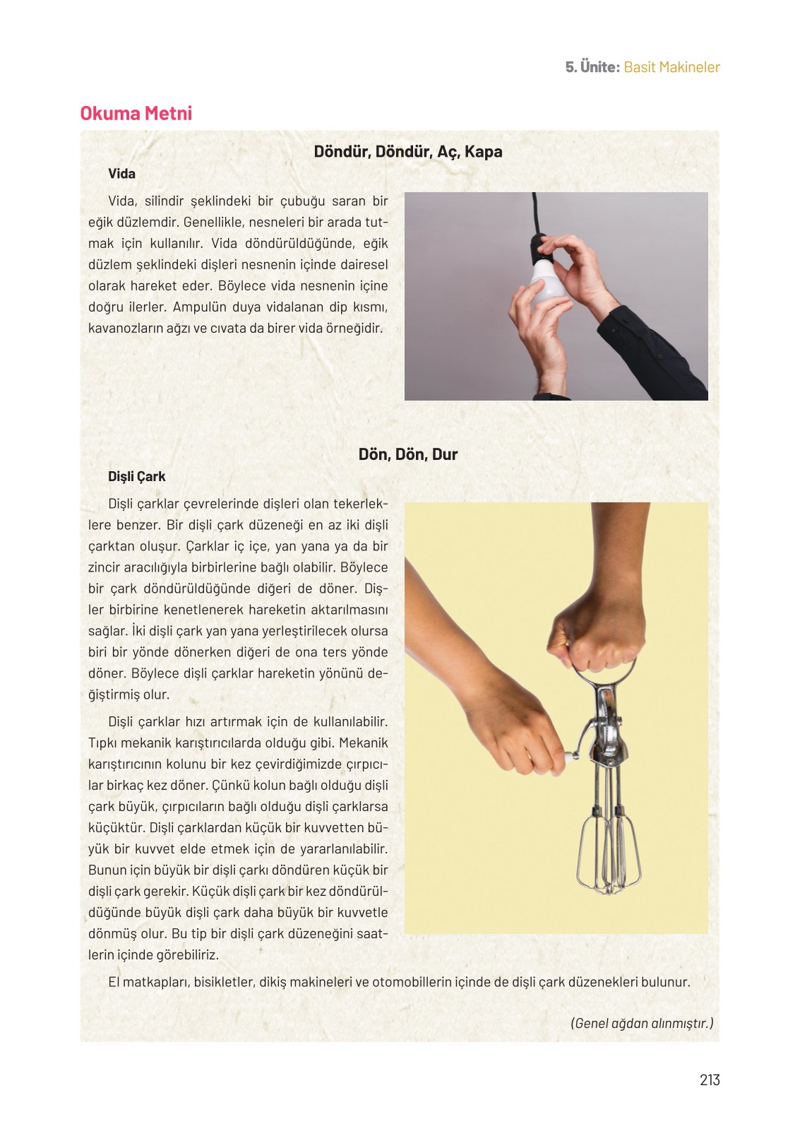 8. Sınıf Fen Bilimleri Ders Kitabı Hecce Yayınları Sayfa 213 Cevapları