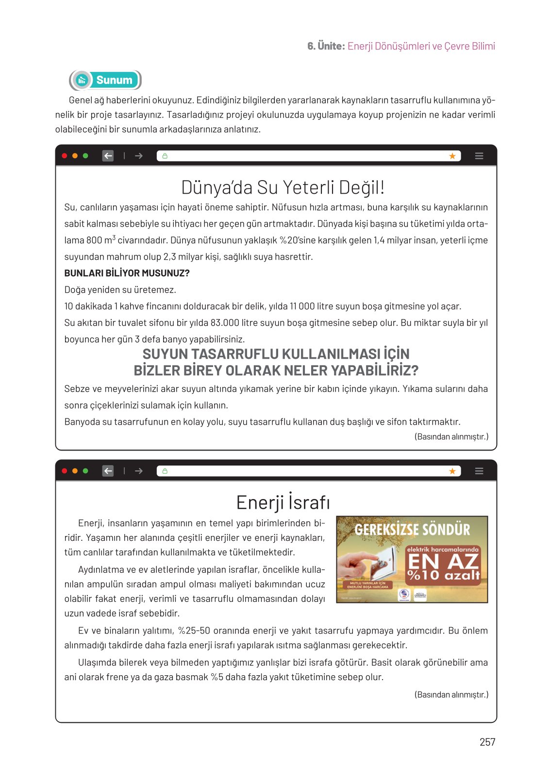 8. Sınıf Fen Bilimleri Ders Kitabı Hecce Yayınları Sayfa 257 Cevapları