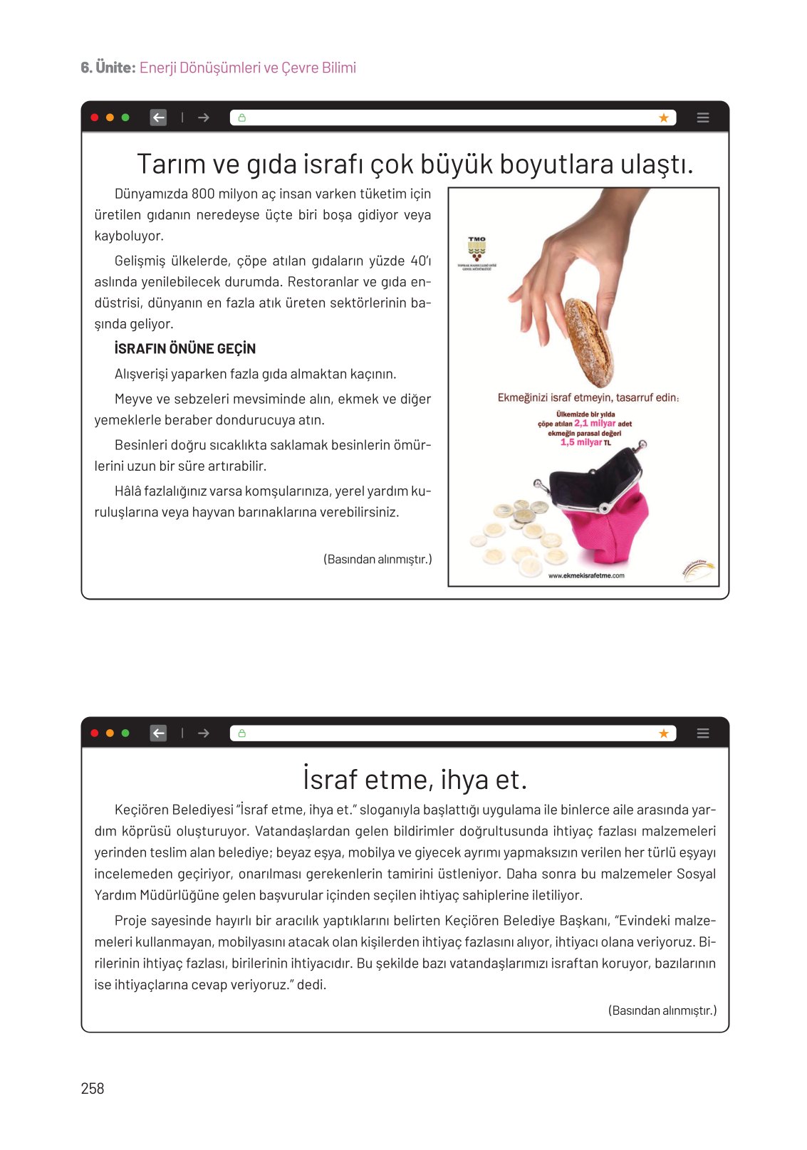 8. Sınıf Fen Bilimleri Ders Kitabı Hecce Yayınları Sayfa 258 Cevapları