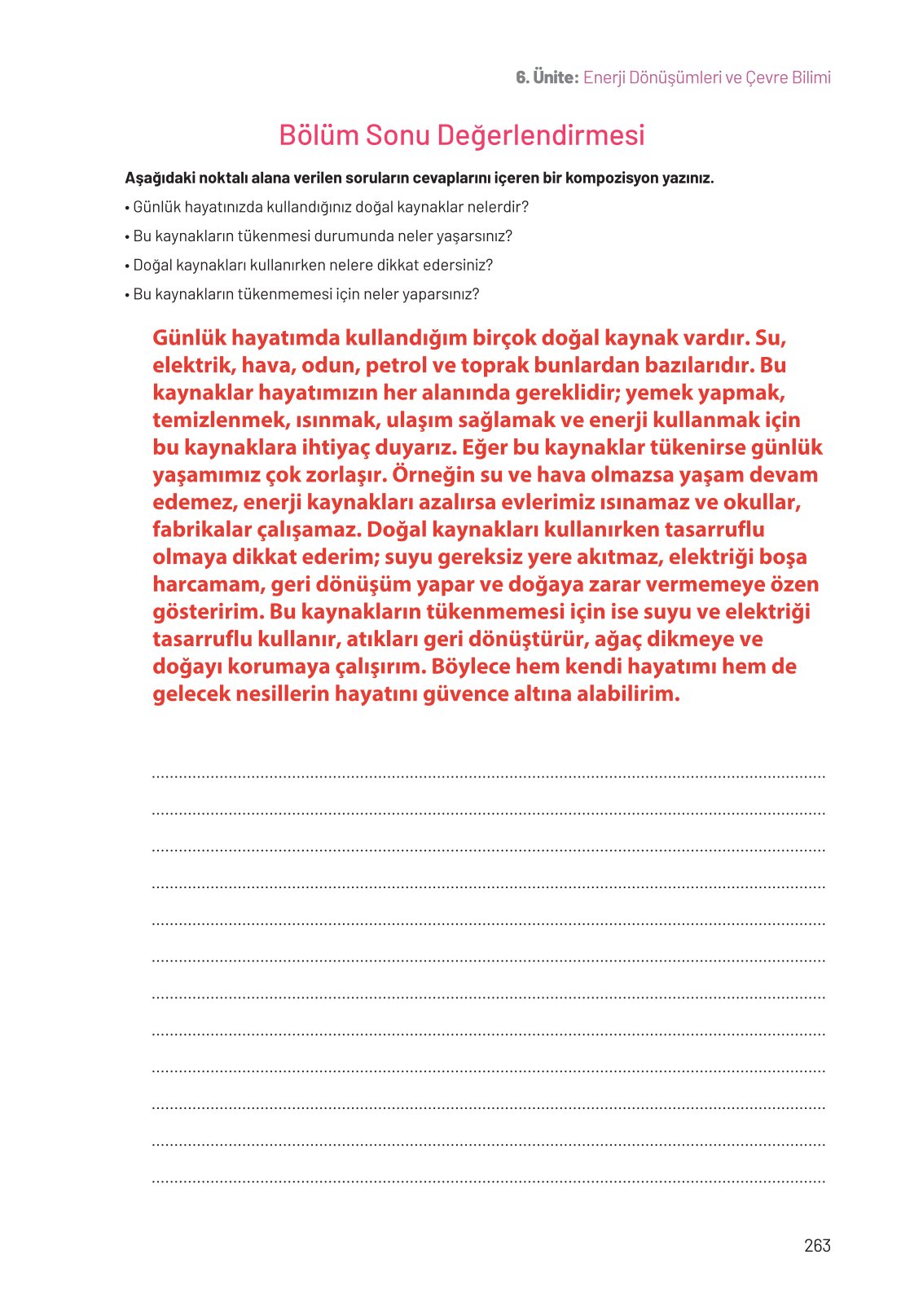 8. Sınıf Fen Bilimleri Ders Kitabı Hecce Yayınları Sayfa 263 Cevapları