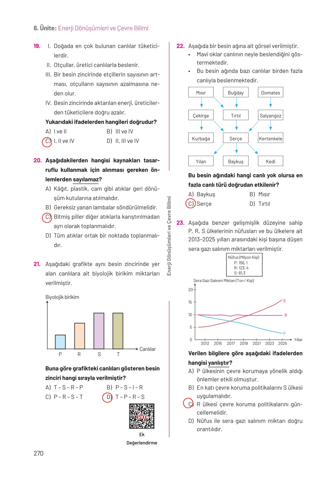 8. Sınıf Fen Bilimleri Ders Kitabı Hecce Yayınları Sayfa 270 Cevapları