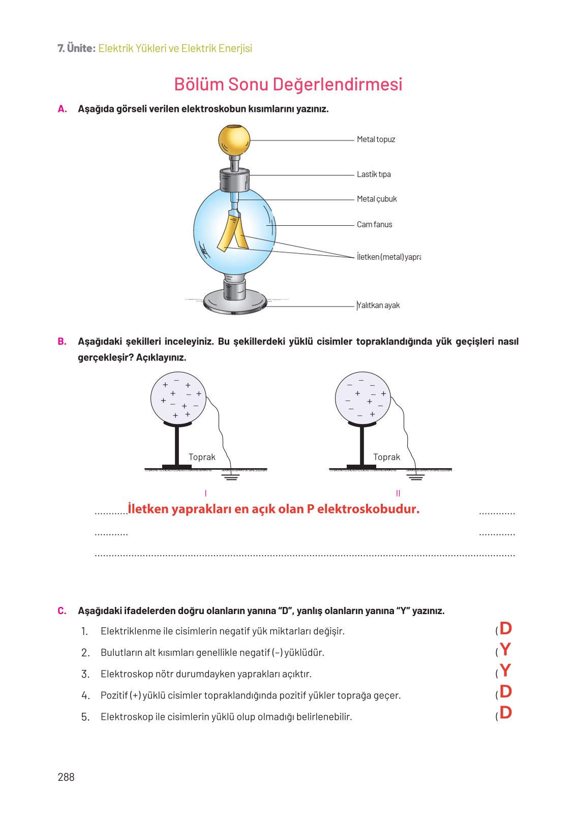 8. Sınıf Fen Bilimleri Ders Kitabı Hecce Yayınları Sayfa 288 Cevapları