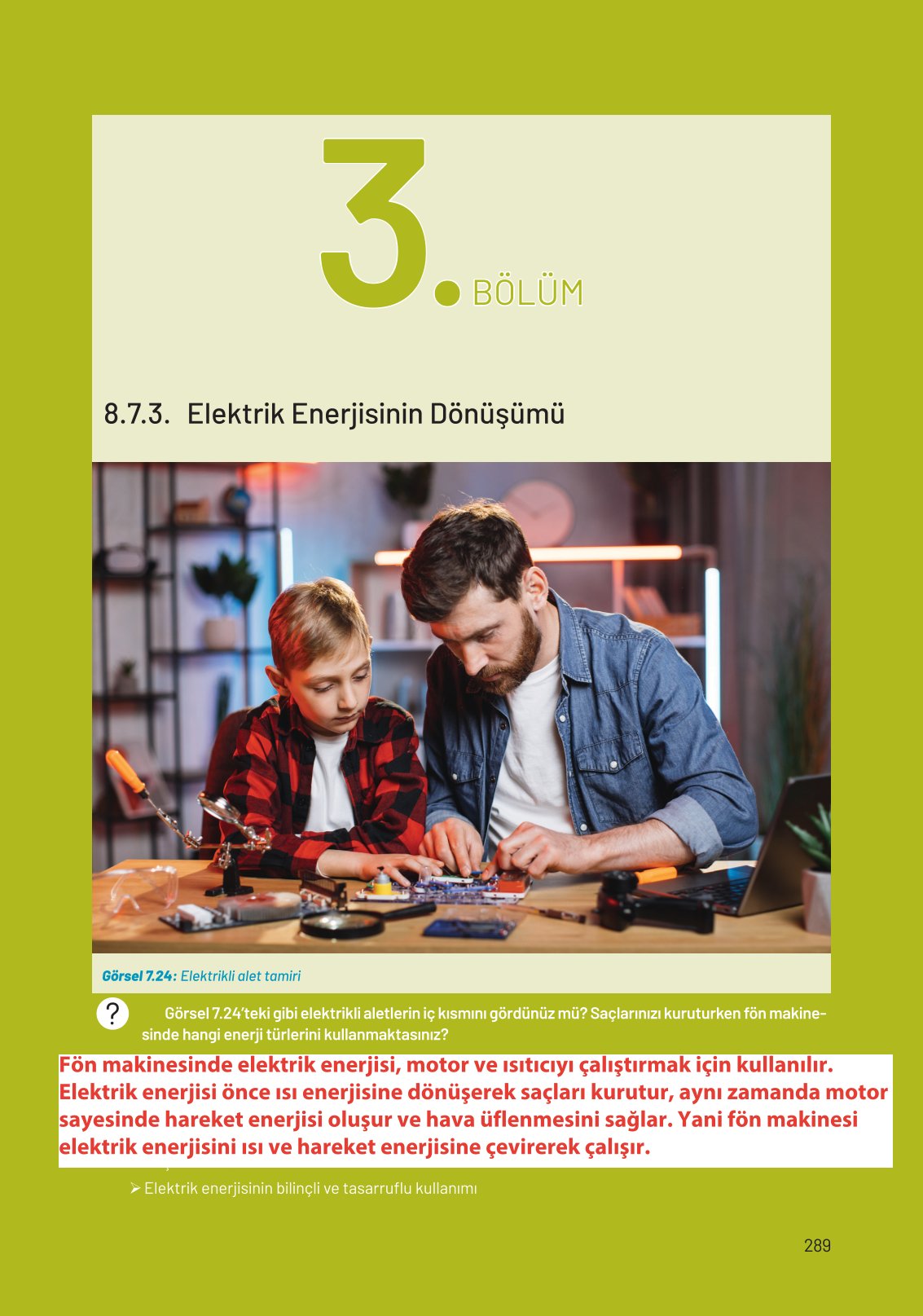 8. Sınıf Fen Bilimleri Ders Kitabı Hecce Yayınları Sayfa 289 Cevapları