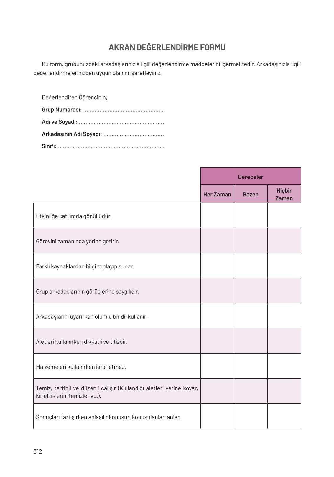 8. Sınıf Fen Bilimleri Ders Kitabı Hecce Yayınları Sayfa 312 Cevapları