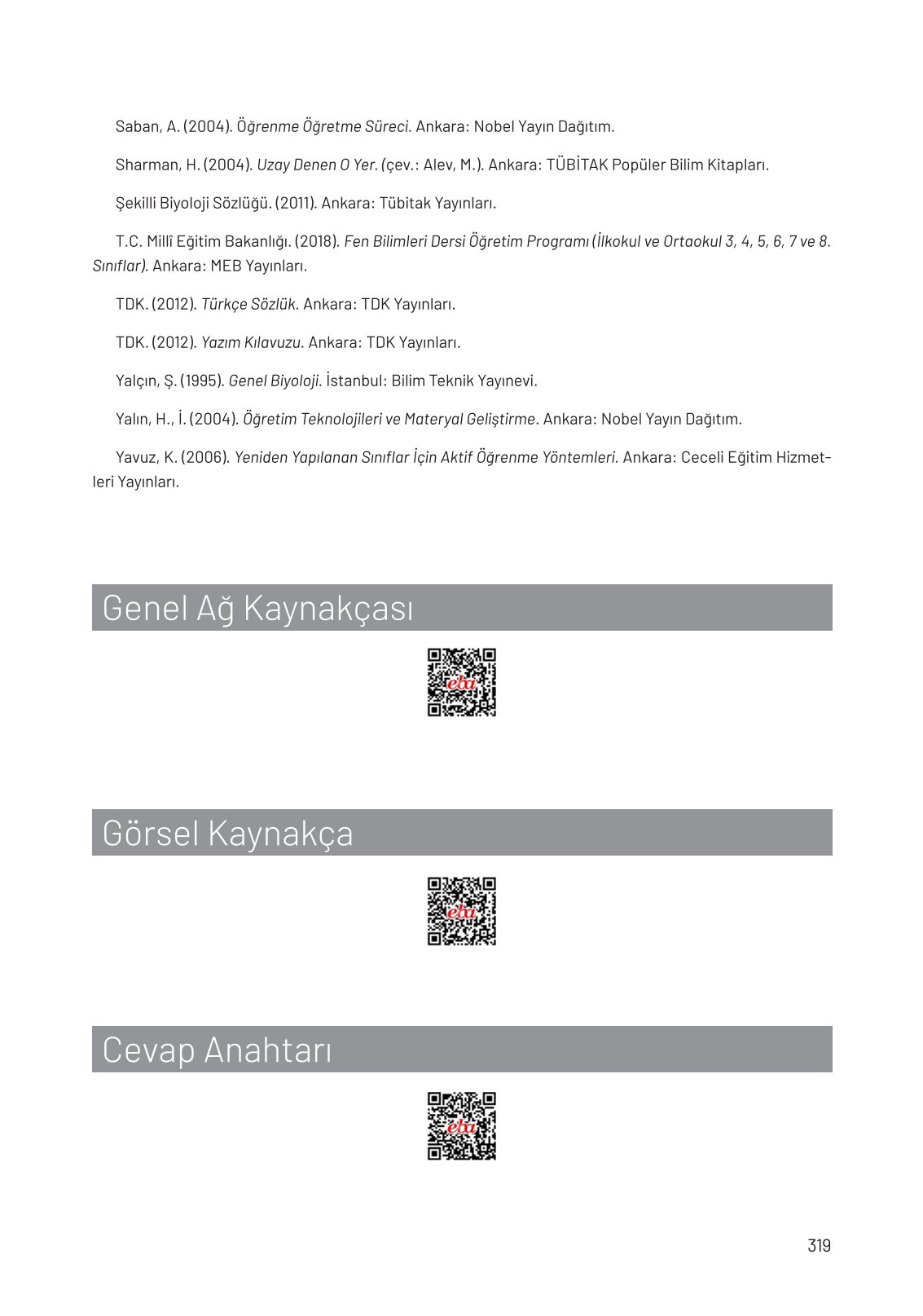 8. Sınıf Fen Bilimleri Ders Kitabı Hecce Yayınları Sayfa 319 Cevapları