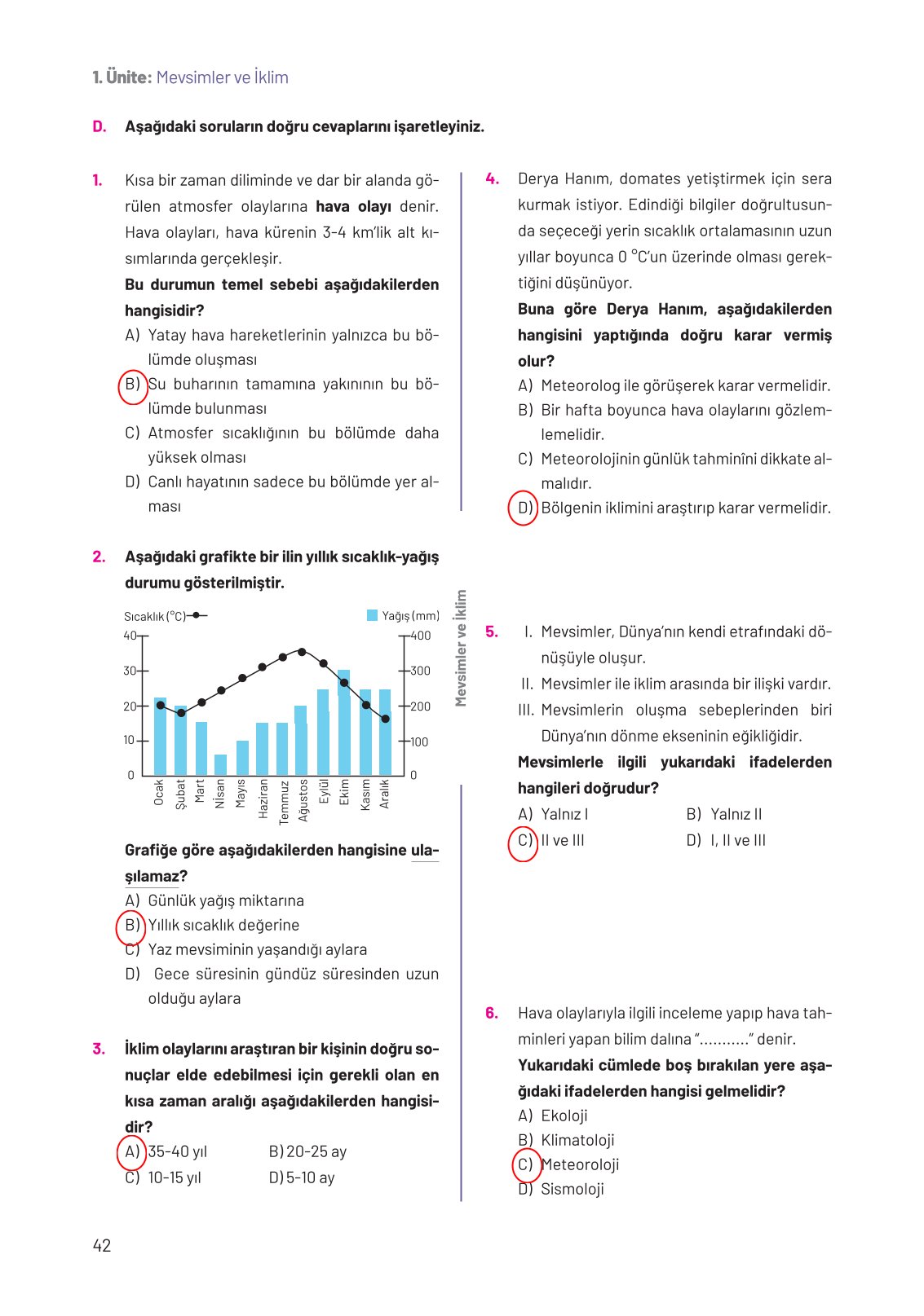 8. Sınıf Fen Bilimleri Ders Kitabı Hecce Yayınları Sayfa 42 Cevapları