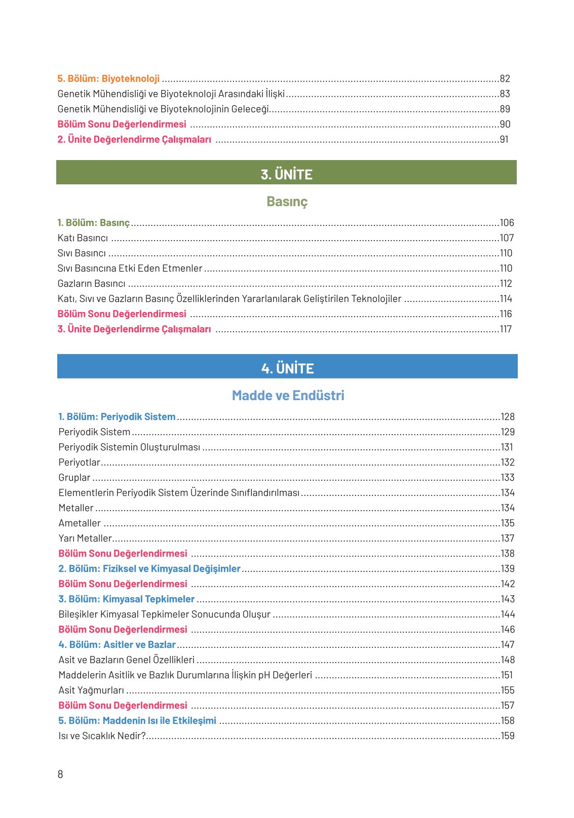 8. Sınıf Fen Bilimleri Ders Kitabı Hecce Yayınları Sayfa 8 Cevapları