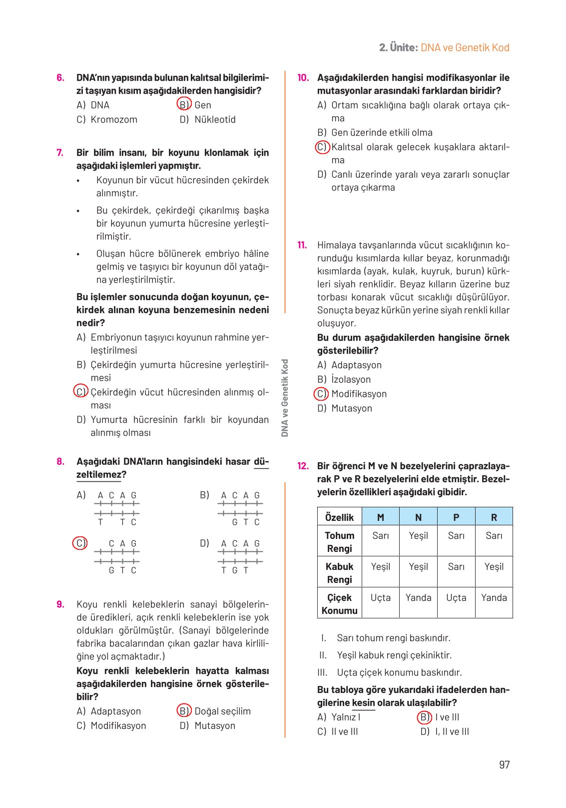 8. Sınıf Fen Bilimleri Ders Kitabı Hecce Yayınları Sayfa 97 Cevapları
