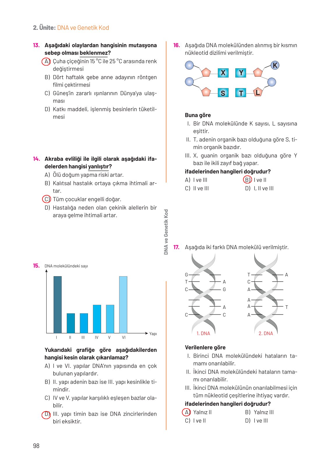 8. Sınıf Fen Bilimleri Ders Kitabı Hecce Yayınları Sayfa 98 Cevapları