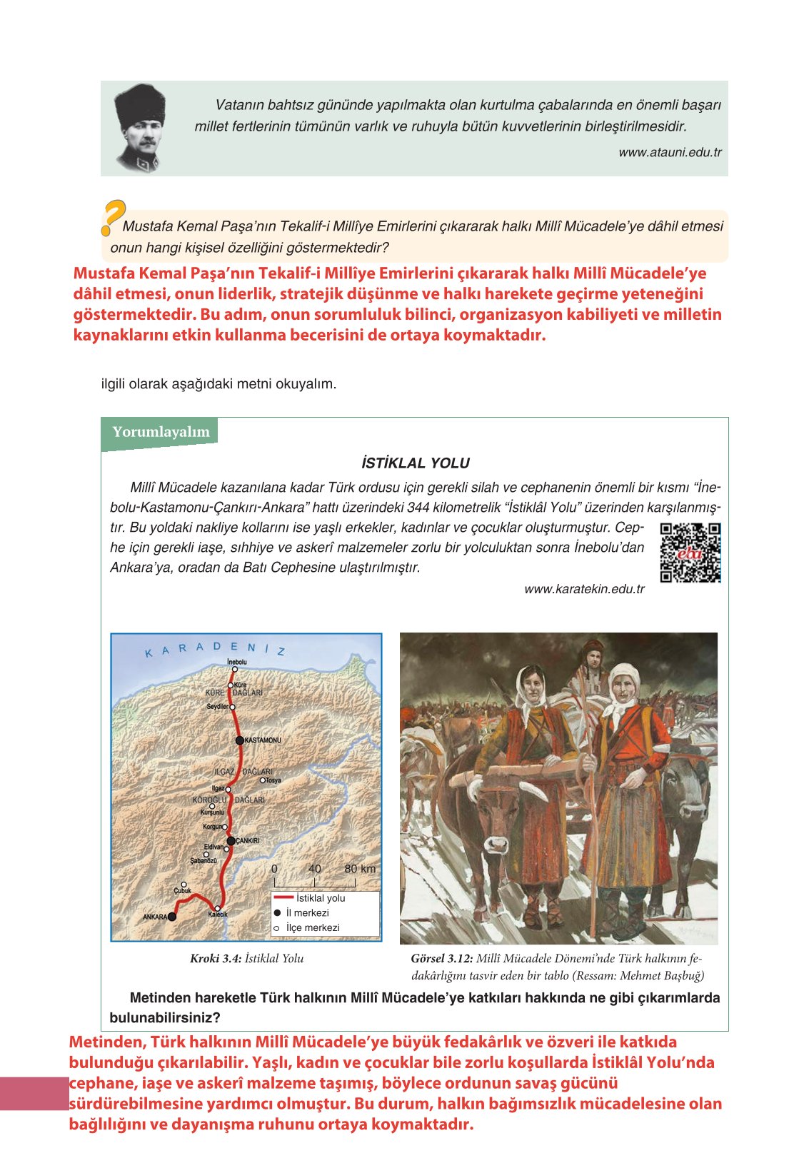 8. Sınıf İnkılap Tarihi Ve Atatürkçülük Ders Kitabı Ders Destek Yayınları Sayfa 106 Cevapları