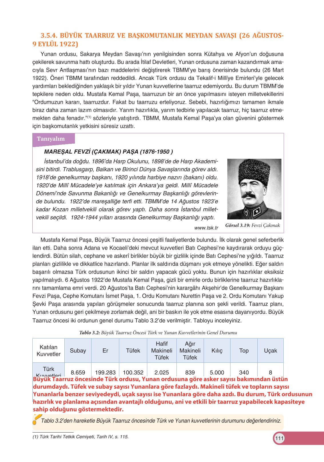 8. Sınıf İnkılap Tarihi Ve Atatürkçülük Ders Kitabı Ders Destek Yayınları Sayfa 111 Cevapları